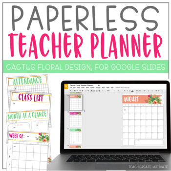 Paperless Cactus Floral Planner1 - Teach Create Motivate