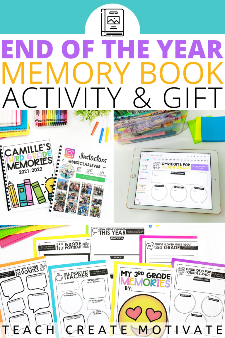 End of the Year Memory Book Activity & Gift - Teach Create Motivate