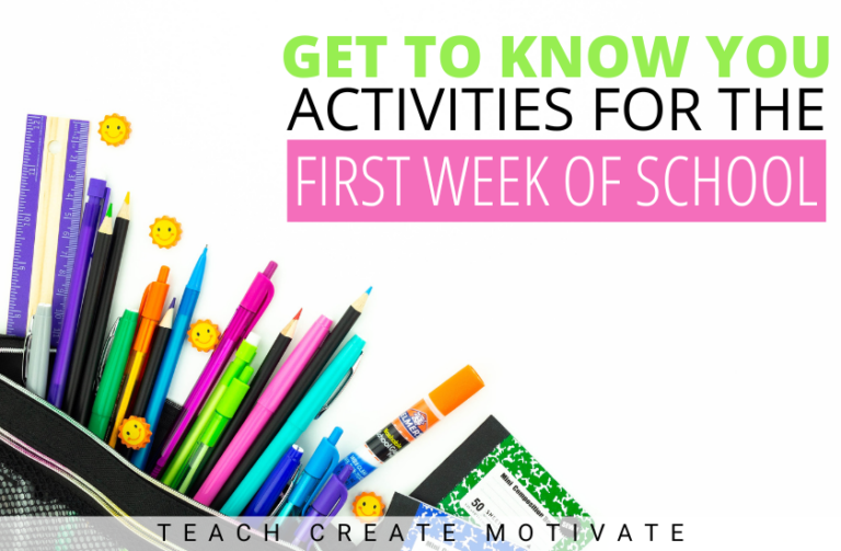 Get to Know You Activities for the First Week of School - Teach Create ...