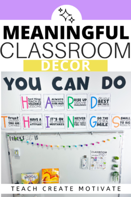 Classroom decor doesn't have to be dull and boring. It can be cute while still being powerful and have a useful meaning!