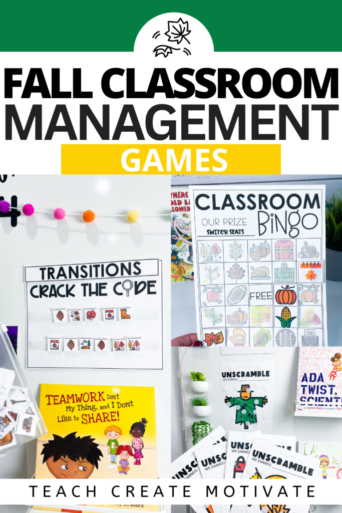 You can use fall-themed games like Fall Bingo, Fall Unscramble, and Fall Crack the Code to manage your classroom in an enjoyable and effective way.