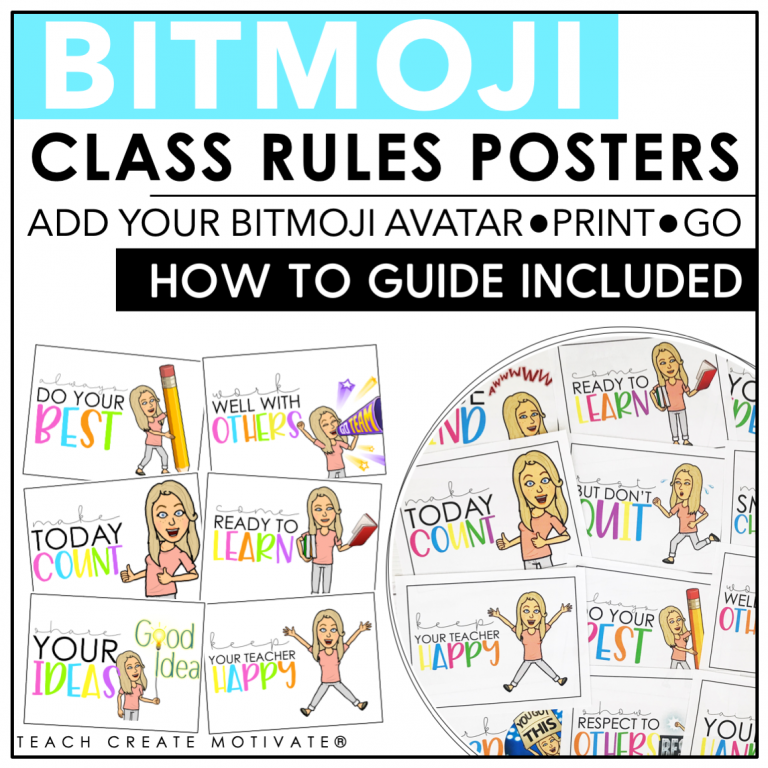 Bitmoji Class Rules Posters - Teach Create Motivate