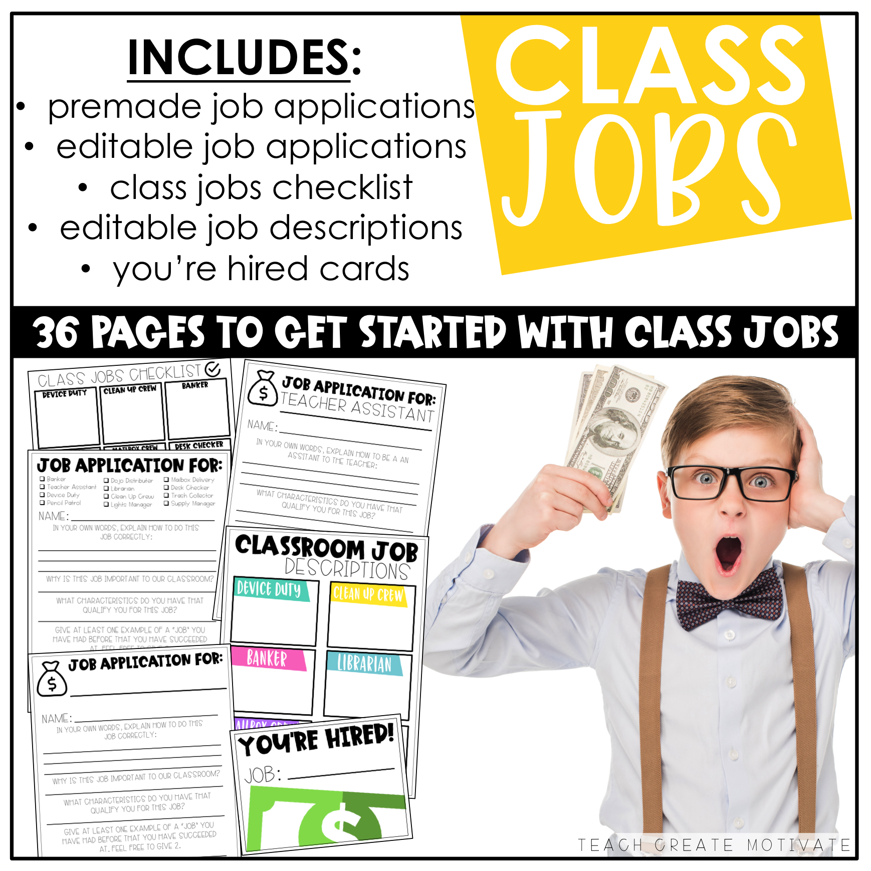 Free Printable Editable Classroom Jobs