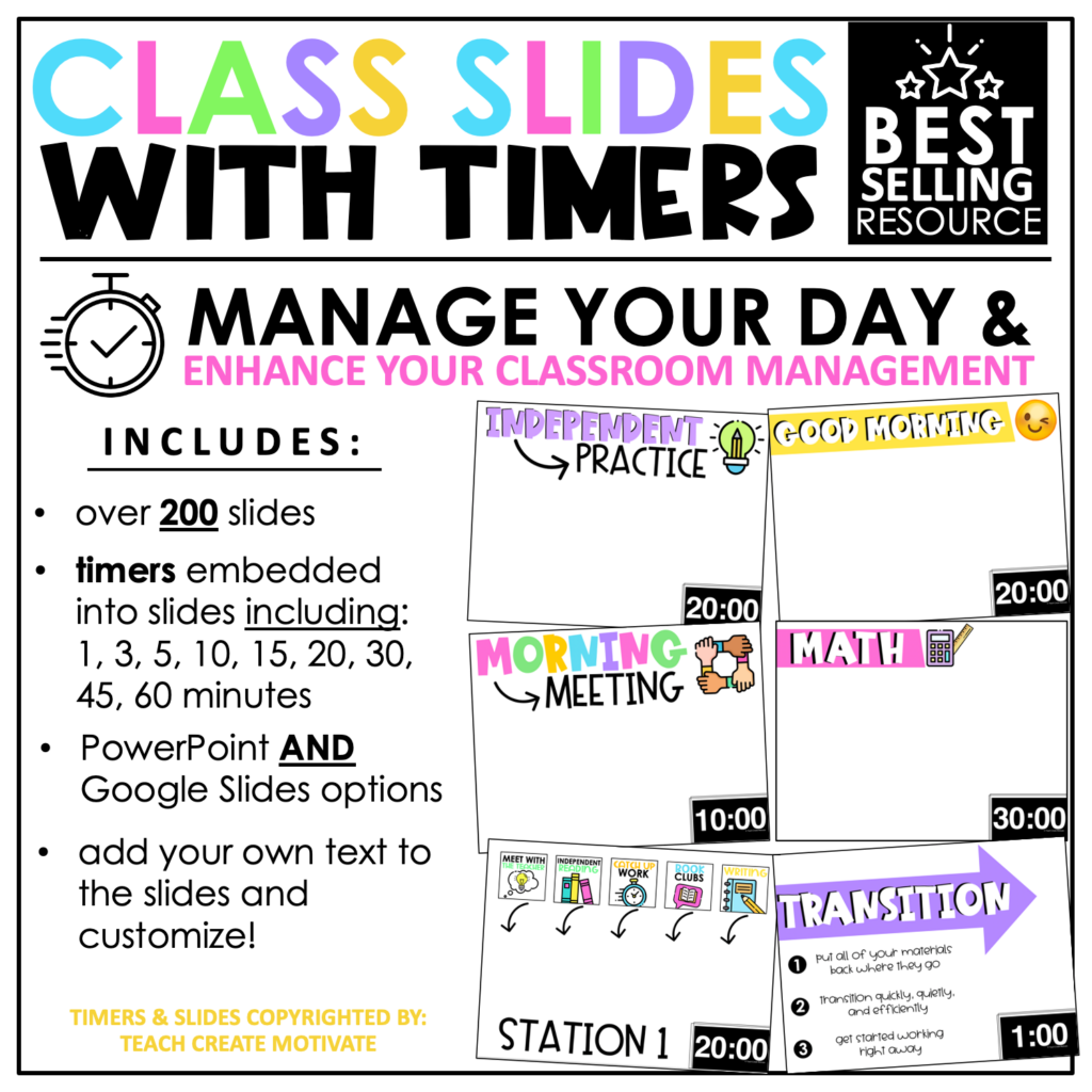 Morning Slides with Timers | Editable | Classroom Management - Teach ...