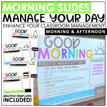 Morning Class Slides with Timers - Editable - Classroom Management ...