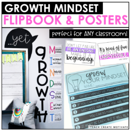 Growth Mindset Flipbook  Upper Elementary - Rainbow Sky Creations