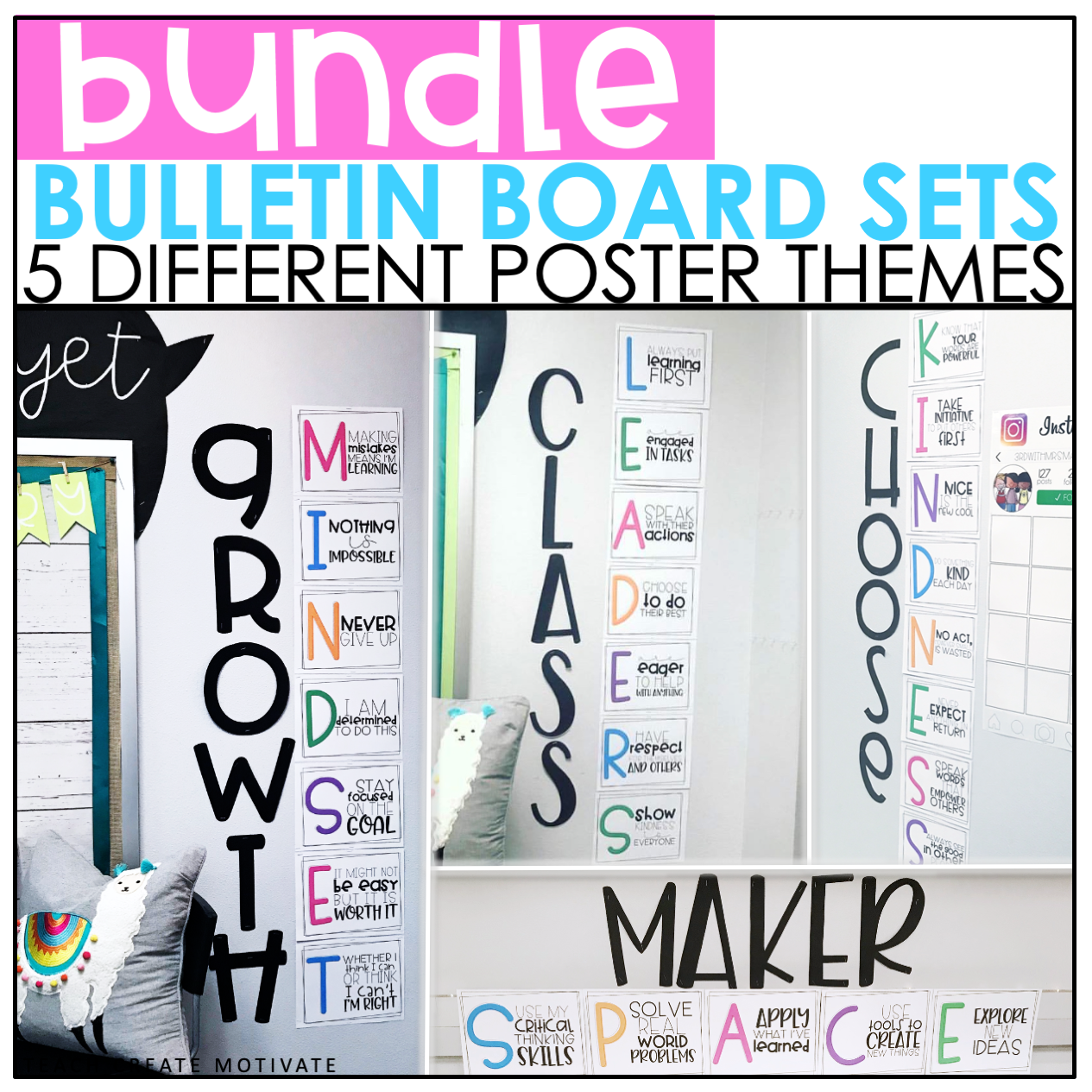 Bulletin Board Bundle Posters Classroom Decor Teach Create Motivate 2568