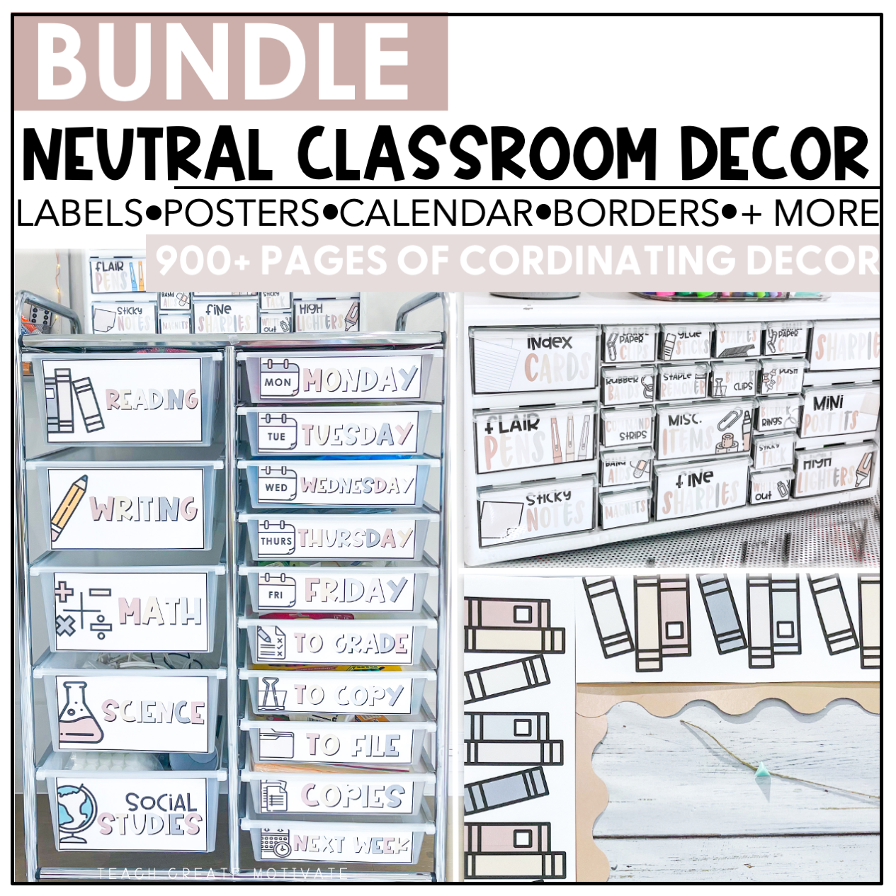 Gone Fishing Editable Classroom Decor Bundle